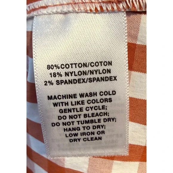 Lafayette 148 Burnt Orange Gingham Button Down Shirt Size‎ 12 Polished Classic - Picture 8 of 8